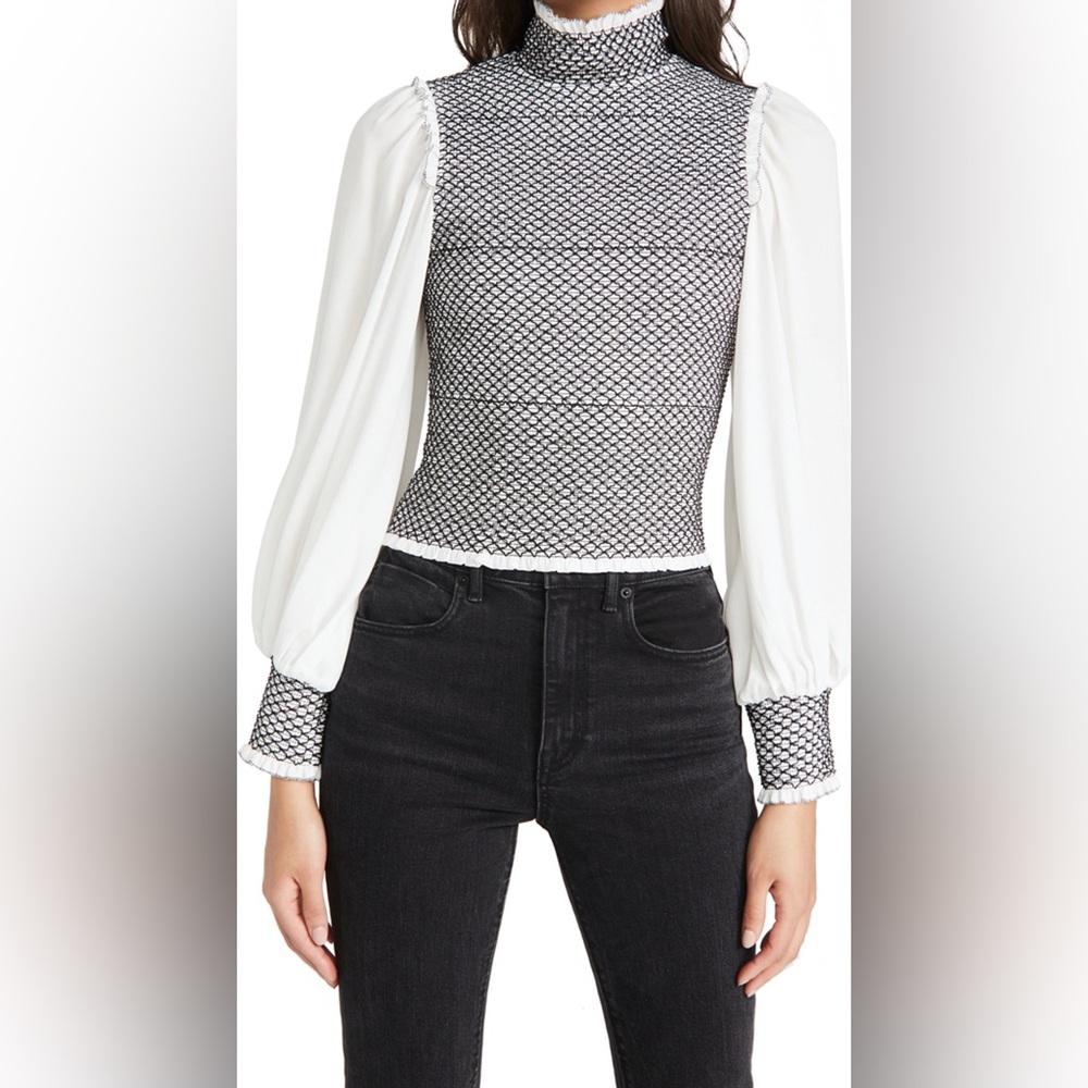 Alice + Olivia Smocked Blouse